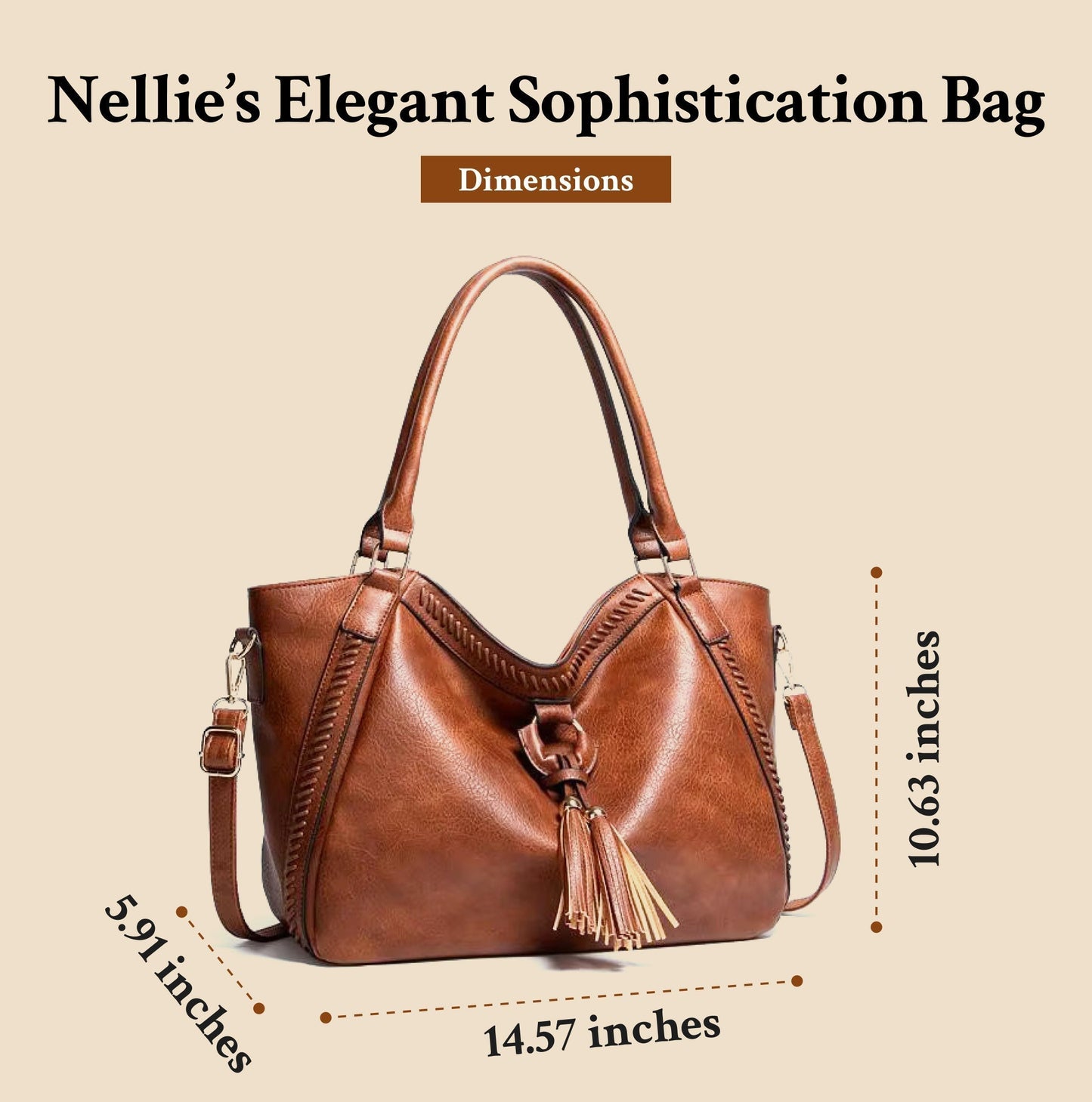 L'elegante raffinatezza di Nellie | Borsa a tracolla in pelle