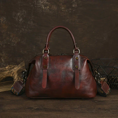 Borsa vintage in pelle marrone