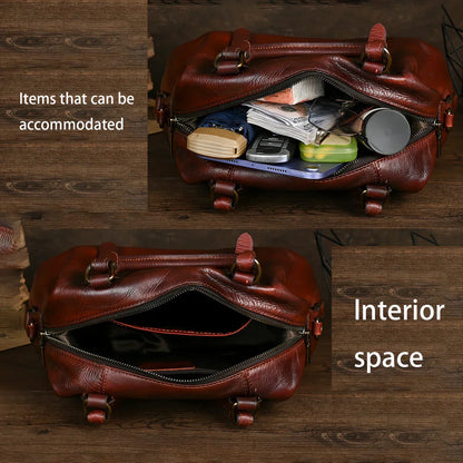 Borsa vintage in pelle marrone