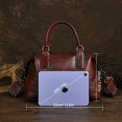 Borsa vintage in pelle marrone