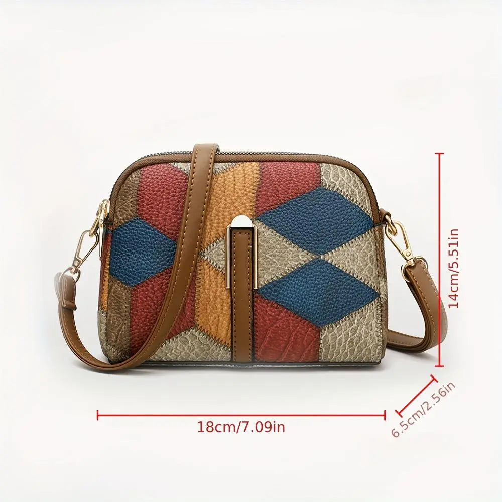Borsa a tracolla mini Luna Patchwork