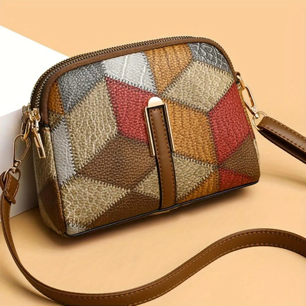 Borsa a tracolla mini Luna Patchwork