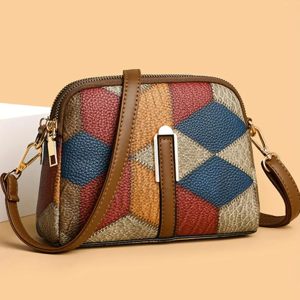 Borsa a tracolla mini Luna Patchwork